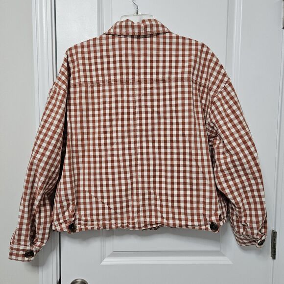 Levi’s Jacket Women's Lg Henrietta Check White Rust Cottagecore Farmhouse EUC - Picture 12 of 12